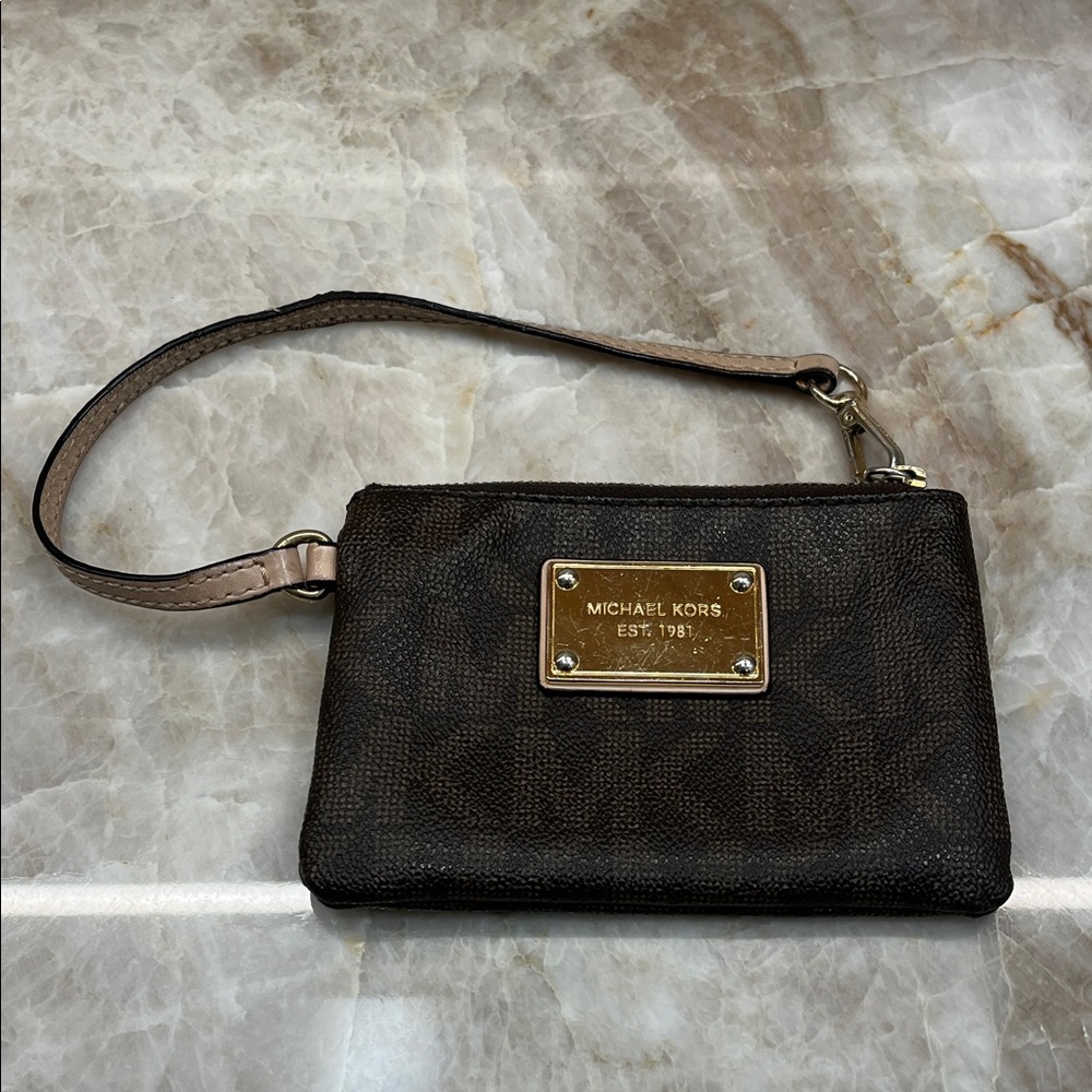Michael Kors Jet Set Travel Wristlet with Gold Accents